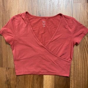 PacSun surplice salmon colored top
